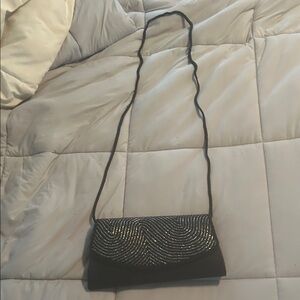 Kate Landry Black and Gold Clutch